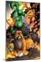 Avengers vs. Pet Avengers No.3: Lockjaw, Lockheed, and Fin Fang Foom Standing-Ig Guara-Mounted Poster