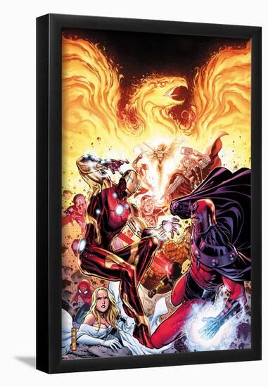 Avengers vs X-Men No.2: Iron Man, Magneto, Thor, and Hope Summers-Jim Cheung-Framed Poster