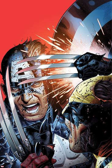 Avengers vs X-Men No.3 Cover: Captain America Fighting Wolverine-Jim Cheung-Lamina Framed Poster