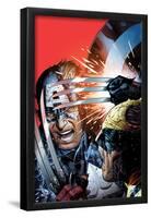 Avengers vs X-Men No.3 Cover: Captain America Fighting Wolverine-Jim Cheung-Framed Poster