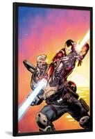Avengers: X-Sanction No.2 Cover: Cable and Iron Man Fighting-Ed McGuinness-Lamina Framed Poster