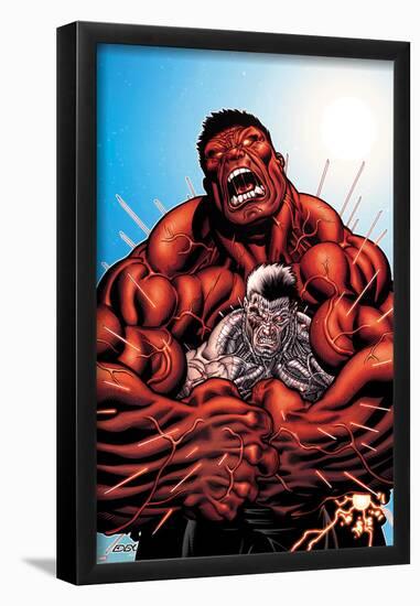 Avengers: X-Sanction No.3 Cover: Cable and Red Hulk Fighting-Ed McGuinness-Framed Poster