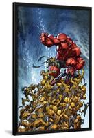 Avenging Spider-Man No.2 Cover: Spider-Man and Red Hulk Fighting Moloids-Joe Madureira-Lamina Framed Poster
