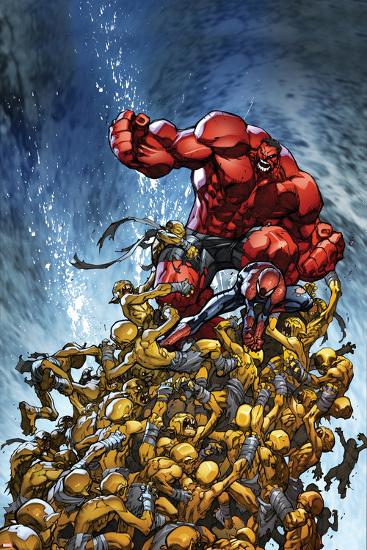 Avenging Spider-Man No.2 Cover: Spider-Man and Red Hulk Fighting Moloids-Joe Madureira-Lamina Framed Poster