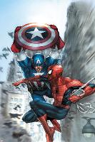 Avenging Spider-Man No.5 Cover: Spider-Man and Captain America-Leinil Francis Yu-Lamina Framed Poster