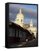 Avenida Calzada and the Neo-Classical Cathedral, Granada, Nicaragua, Central America-Robert Francis-Framed Stretched Canvas