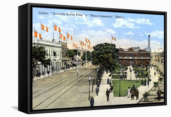 Avenida Saenz Pena and Plaza Casanave, Callao, Peru, C1900s-null-Framed Stretched Canvas