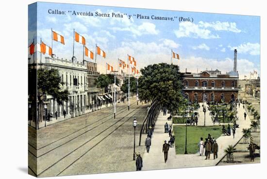 Avenida Saenz Pena and Plaza Casanave, Callao, Peru, C1900s-null-Stretched Canvas