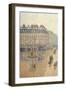 Avenue de L'Opera. Snow Effect. Morning-Camille Pissarro-Framed Art Print