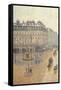 Avenue de L'Opera. Snow Effect. Morning-Camille Pissarro-Framed Stretched Canvas