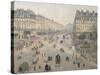 Avenue de l'Opéra, soleil, matinée d'hiver-Camille Pissarro-Stretched Canvas