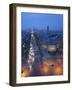 Avenue De La Grande Armee at Night with La Defense in the Distance from the Arc De Triomphe, Paris,-Martin Child-Framed Photographic Print