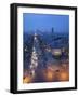 Avenue De La Grande Armee at Night with La Defense in the Distance from the Arc De Triomphe, Paris,-Martin Child-Framed Photographic Print