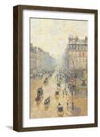 Avenue De LOpra. Snow Effect. Morning-Camille Pissarro-Framed Giclee Print