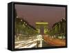 Avenue Des Champs Elysees and the Arc De Triomphe at Night, Paris, France, Europe-Neale Clarke-Framed Stretched Canvas