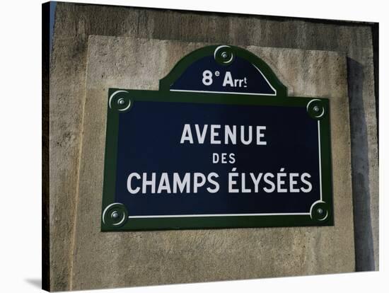 Avenue Des Champs Elysees Street Sign, Paris, France, Europe-Nigel Francis-Stretched Canvas