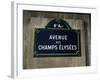 Avenue Des Champs Elysees Street Sign, Paris, France, Europe-Nigel Francis-Framed Photographic Print