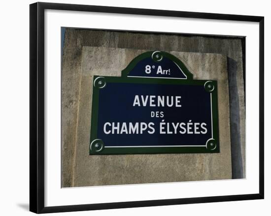 Avenue Des Champs Elysees Street Sign, Paris, France, Europe-Nigel Francis-Framed Photographic Print