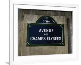 Avenue Des Champs Elysees Street Sign, Paris, France, Europe-Nigel Francis-Framed Photographic Print