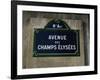 Avenue Des Champs Elysees Street Sign, Paris, France, Europe-Nigel Francis-Framed Photographic Print