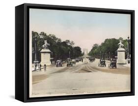 Avenue Des Champs Elysees, with Cars, and a Few Cyclists-null-Framed Stretched Canvas