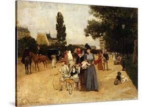 Avenue Foch with a View of the Arc de Triomphe-Miralles Galaup Francesco-Stretched Canvas