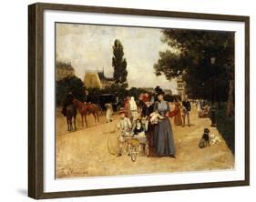 Avenue Foch with a View of the Arc de Triomphe-Miralles Galaup Francesco-Framed Giclee Print