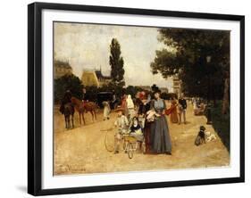 Avenue Foch with a View of the Arc de Triomphe-Miralles Galaup Francesco-Framed Giclee Print
