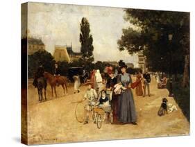 Avenue Foch with a View of the Arc de Triomphe-Miralles Galaup Francesco-Stretched Canvas