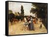 Avenue Foch with a View of the Arc De Triomphe-Francisco Miralles-Framed Stretched Canvas