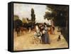 Avenue Foch with a View of the Arc De Triomphe-Francisco Miralles-Framed Stretched Canvas