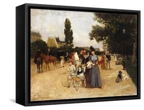 Avenue Foch with a View of the Arc De Triomphe-Francisco Miralles-Framed Stretched Canvas