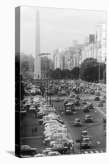 Avenue in Buenos Aires-Mario de Biasi-Stretched Canvas