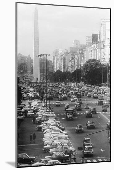 Avenue in Buenos Aires-Mario de Biasi-Mounted Giclee Print