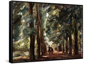 Avenue in Sakrow with Two Riders-Max Liebermann-Framed Stretched Canvas