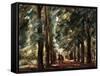 Avenue in Sakrow with Two Riders-Max Liebermann-Framed Stretched Canvas