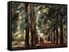 Avenue in Sakrow with Two Riders-Max Liebermann-Framed Stretched Canvas