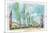 Avenue of Flags, Chicago World Fair-null-Mounted Art Print