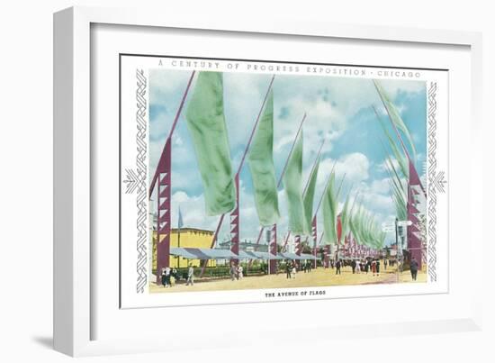 Avenue of Flags, Chicago World Fair-null-Framed Art Print