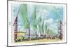 Avenue of Flags, Chicago World Fair-null-Mounted Art Print