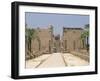 Avenue of Sphinxes Looking Towards Statues of Ramses II, Luxor Temple, Luxor, Thebes, Egypt-Gavin Hellier-Framed Photographic Print