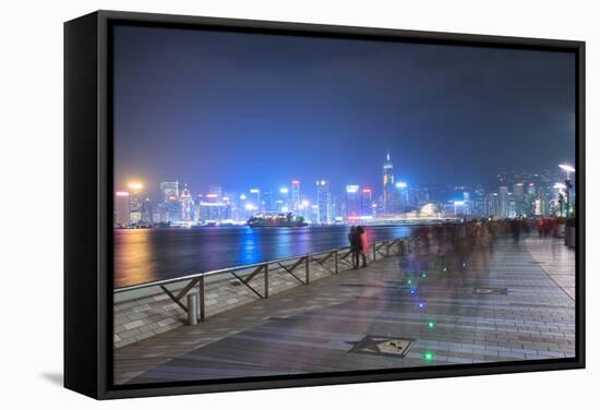 Avenue of Stars at Night, Hong Kong, China, Asia-Andy Brandl-Framed Stretched Canvas