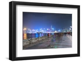 Avenue of Stars at Night, Hong Kong, China, Asia-Andy Brandl-Framed Photographic Print