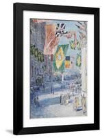 Avenue of the Allies: Brazil, Belgium, 1918-Frederick Childe Hassam-Framed Premium Giclee Print