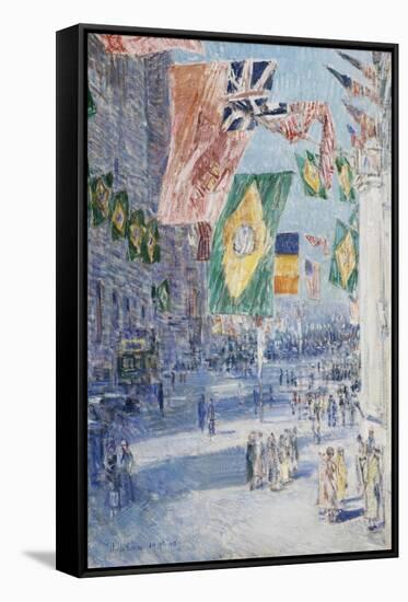Avenue of the Allies: Brazil, Belgium, 1918-Childe Hassam-Framed Stretched Canvas