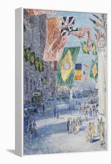 Avenue of the Allies: Brazil, Belgium, 1918-Childe Hassam-Framed Stretched Canvas