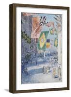 Avenue of the Allies: Brazil, Belgium, 1918-Childe Hassam-Framed Premium Giclee Print