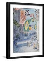 Avenue of the Allies: Brazil, Belgium, 1918-Childe Hassam-Framed Premium Giclee Print