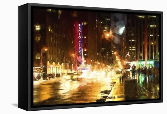 Avenue of the Americas by Night-Philippe Hugonnard-Framed Stretched Canvas