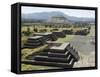 Avenue of the Dead and the Pyramid of the Sun in Background, North of Mexico City, Mexico-Robert Harding-Framed Stretched Canvas